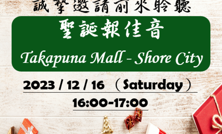 聖誕報佳音-Takapuna Mall Shore City